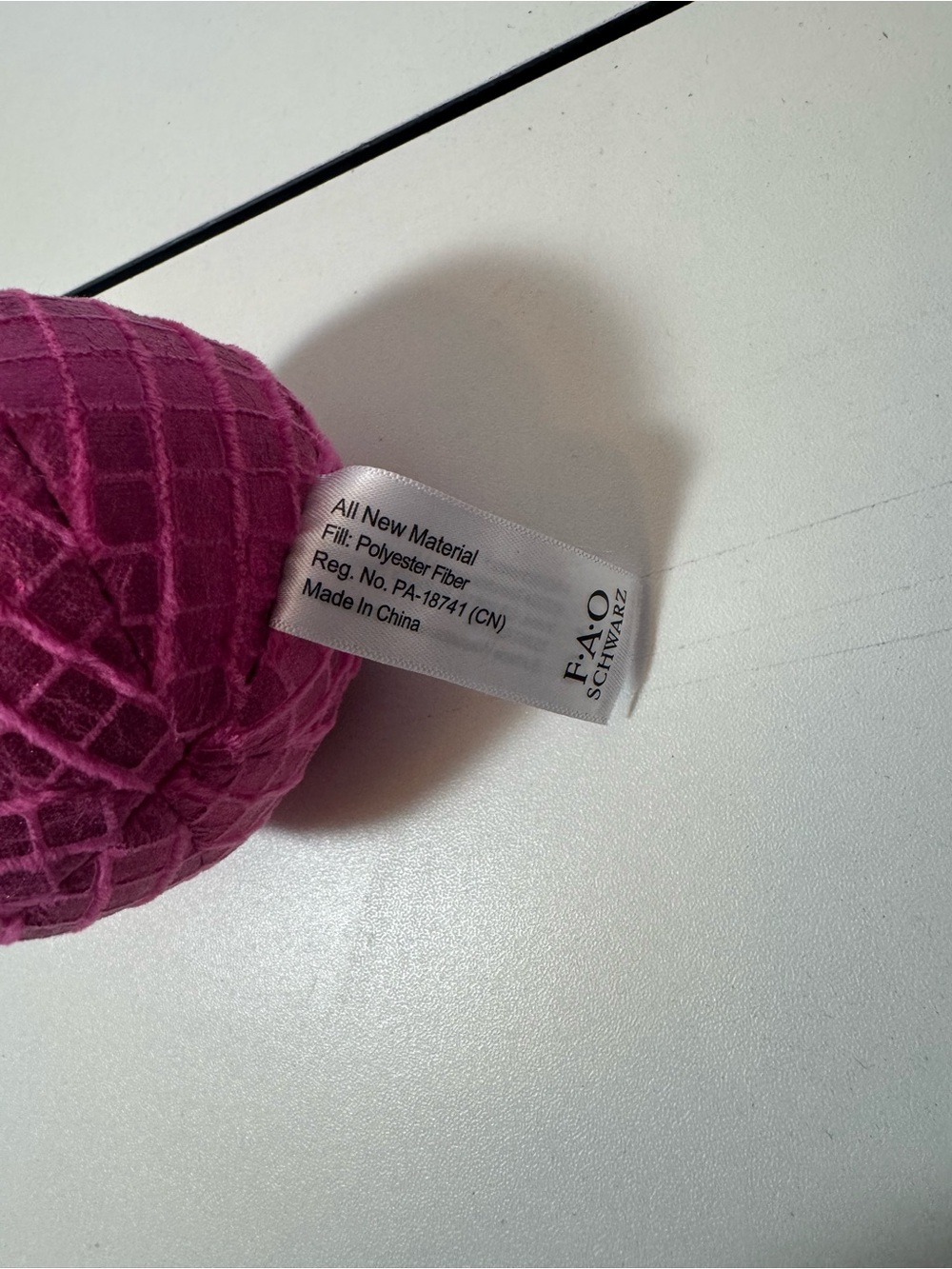 Pink Plush Smiley Keychain - Picture 4 of 4